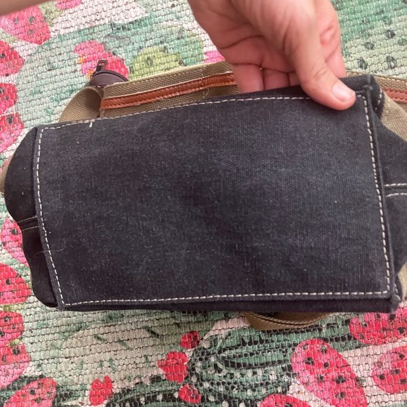 SNUG STAR Canvas Handbag Multi-Color Striped Lattice Cross Body Shoulder/tote - Picture 9 of 14